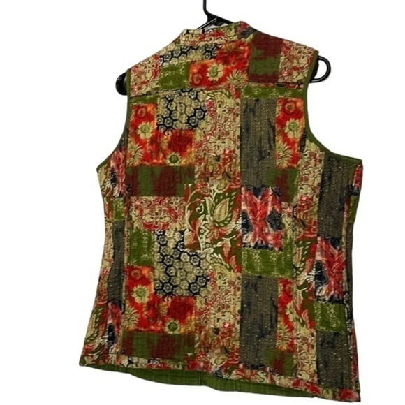 New Gorgeous Handmade Quilted Reversable Button Down Vest Size M/L - Picture 3 of 12